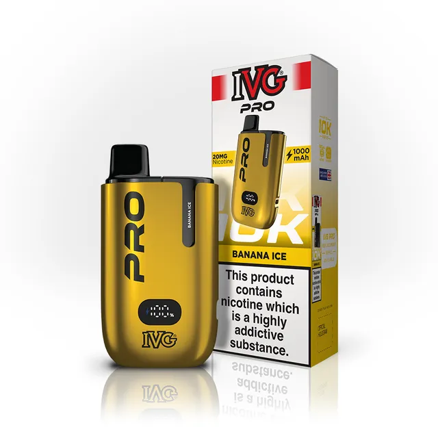 IVG Pro 10K Banana Ice kit pod rechargeable 20mg banane menthol