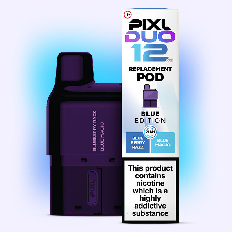 PIXL Duo 12 Blue Edition pod rechargeable 20mg myrtille menthe