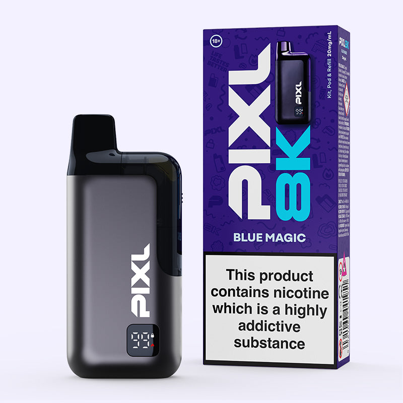 PIXL 8000 Blue Magic puff rechargeable 20mg myrtille