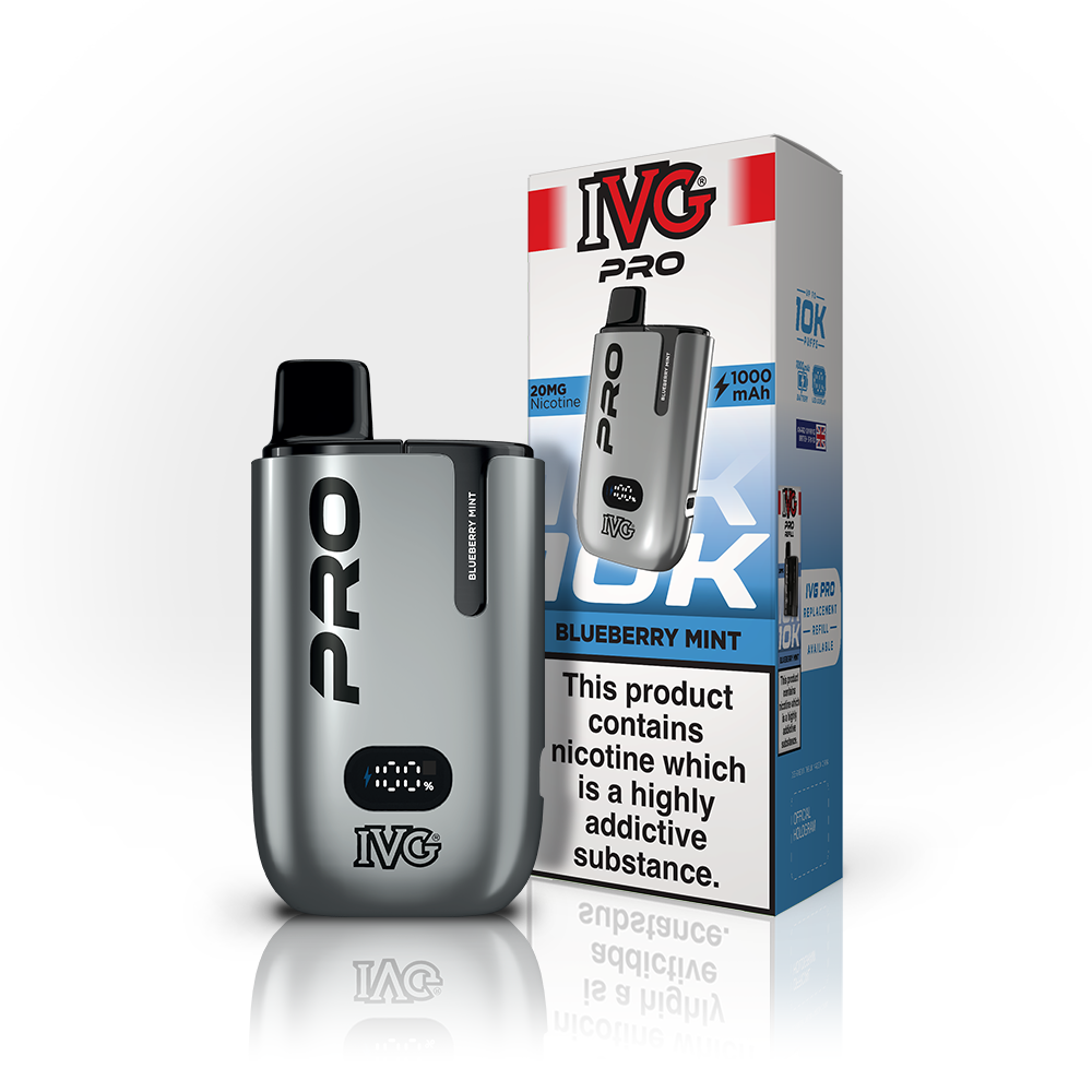 IVG PRO 10K Blueberry Mint Kit pod rechargeable 20mg 10000 bouffées