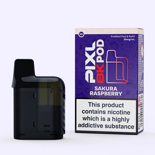 PIXL 8000 Sakura Raspberry pod rechargeable 20mg 8000 puffs