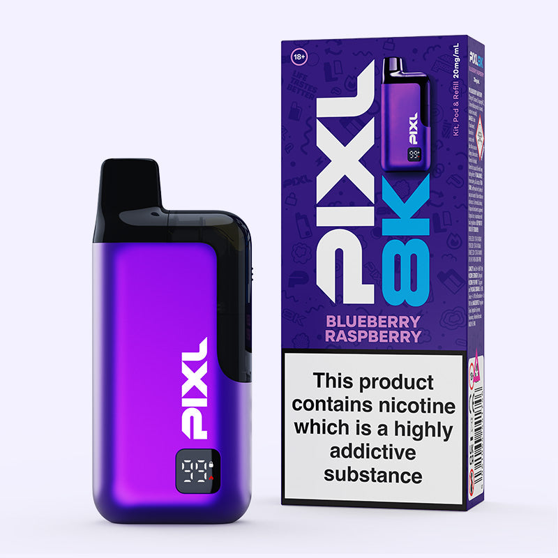 Pixl 8000 Blueberry Raspberry pod rechargeable 20mg