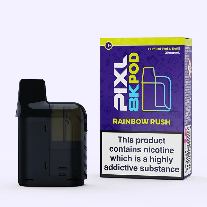 PIXL 8000 Rainbow Rush pod rechargeable 20mg bonbon