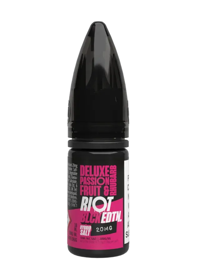 Riot Squad BLCK EDTN Deluxe Passionfruit Rhubarb e-liquide 10ml 10mg