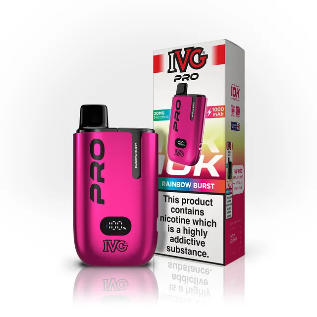 IVG PRO 10K Rainbow Burst kit pod 20mg fruité